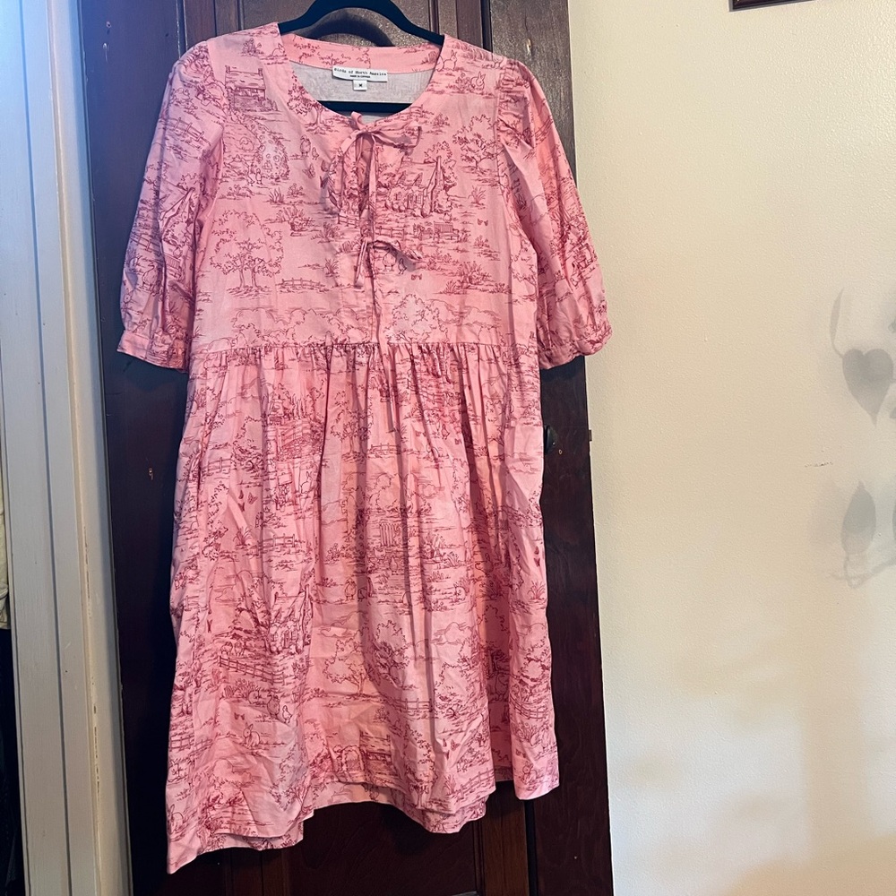 Birds of NA Corvid Dress - Morning Pastoral, size M